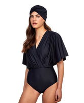 Modest Sleeved Surplice Blouson One Piece
